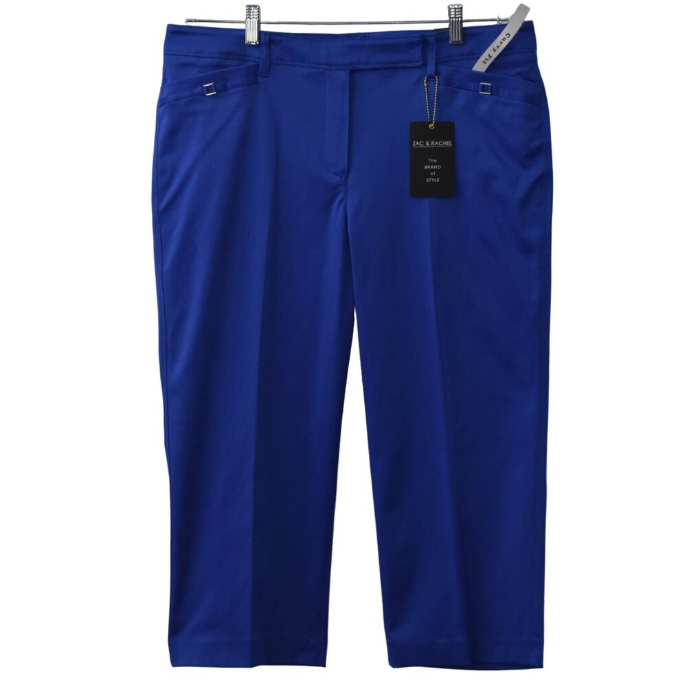 Zac & Rachel Curvy Fit Capri Pants Blue Women's 14 NWT Stretch Crop
